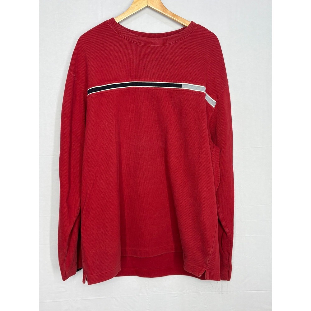 Quiksilver Pullover Sweater Mens Red Crew Neck Long Sleeve Size 2XL Vintage 90s